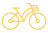 bicicleta amarela em forma de desenho