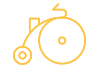 bicicleta amarela em forma de desenho